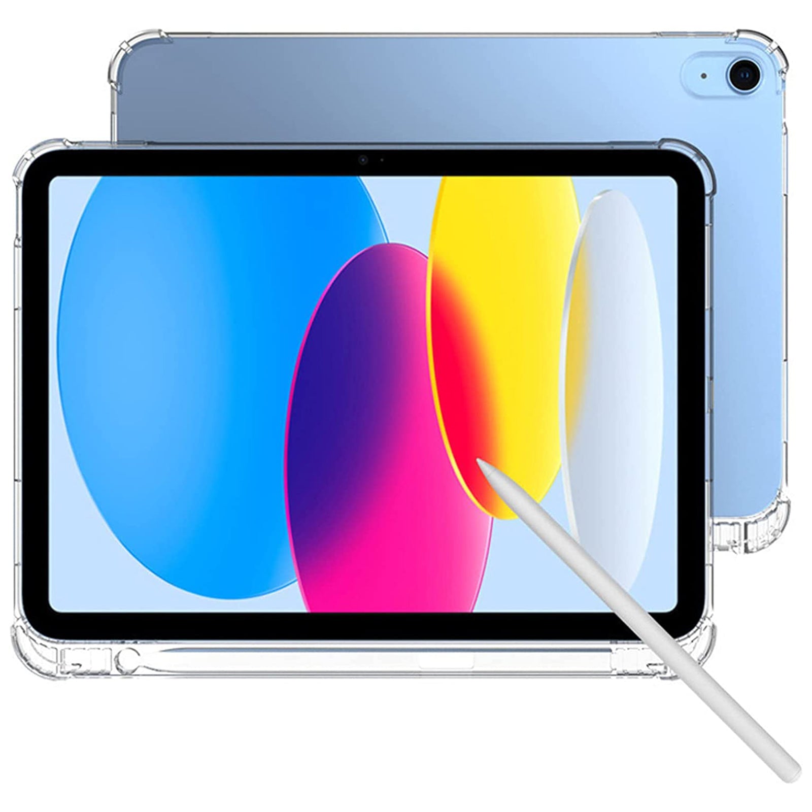 For iPad 10.9 (2022) Shockproof TPU Tablet Case Reinforced Corners Transparent Protection Cover with Pen Slot For iPad 10.9 (2022) Shockproof TPU Tablet Case Reinforced Corners Transparent Protection Cover with Pen Slot